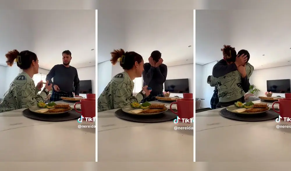 El novio quedó en shock al enterarse que será padre. Foto: composición LR/captura de TikTok/@Nereidaroal