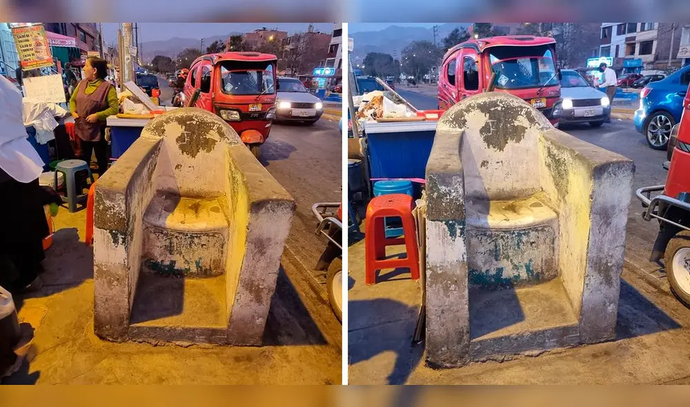 La silla de concreto lleva construida más de 40 años en una de las avenidas de San Juan Lurigancho. Foto: Paolo Zegarra/La República