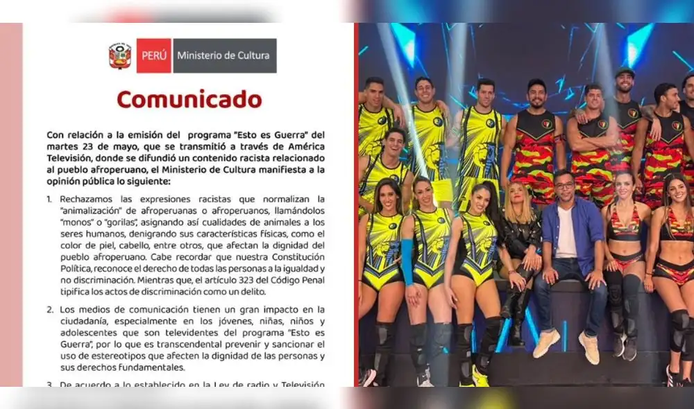 El Mincul investigará calificativo racista emitido por uno de los participantes. Foto: composición LR/Mincul/América TV El Mincul investigará calificativo racista emitido por uno de los participantes. Foto: composición LR/Mincul/América TV