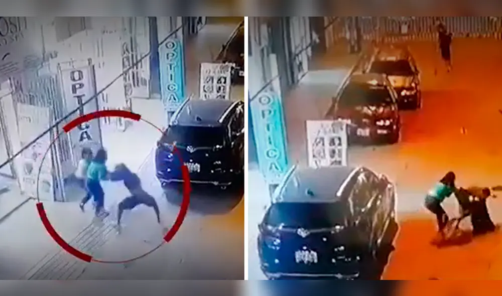 Un estudiante ayudó a las mujeres a neutralizar al delincuente. Foto: composición LR / América TV / América TV