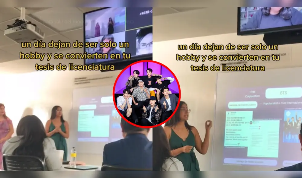 Estudiante realiza tesis sobre BTS. Foto: composición LR/TikTok/@anadelarosag