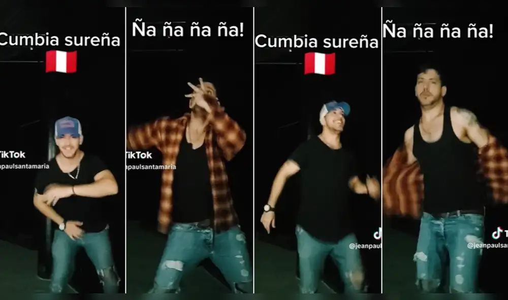 Jean Paul Santa María demuestra su talento con coreografías de cumbias sureñas. Foto: composición LR/capturas de TikTok/Jean Paul Santa María