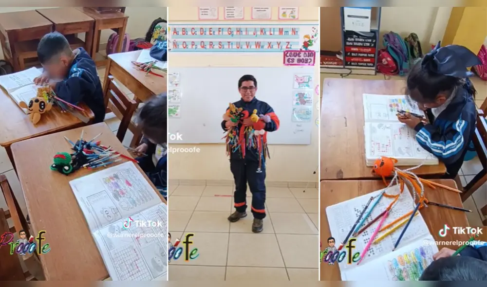Docente cuenta como unos "pulpitos" solucionaron un problema en su salón de clases. Foto: composición LR/capturas @warnerelprooofe - Video: @warnerelprooofe