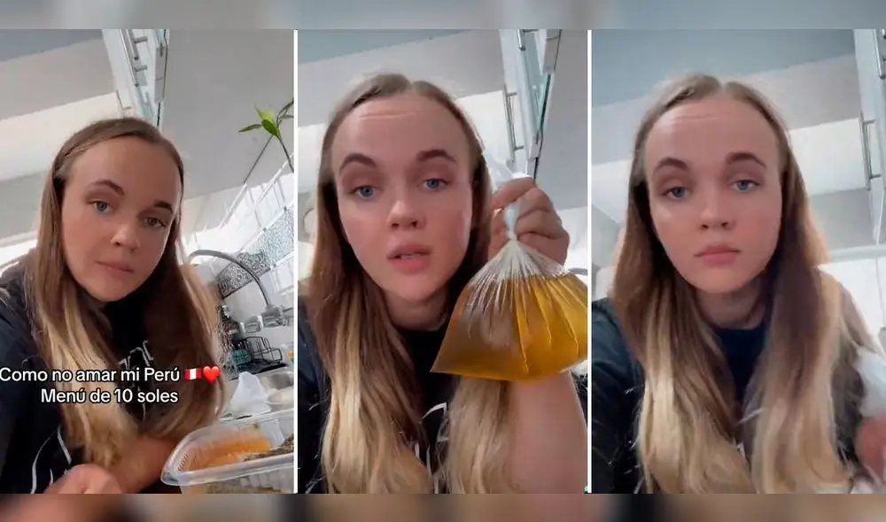 La joven estaba alegre por conseguír un menú a precio módico. Foto: composición LR / capturas de TikTok / @Ucrainka_pe La joven estaba alegre por conseguír un menú a precio módico. Foto: composición LR / capturas de TikTok / @Ucrainka_pe