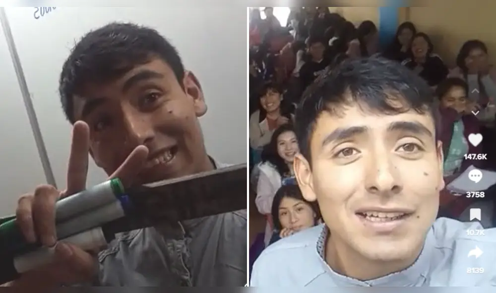 Profesor se reporta con su novia desde sus clases. Foto: composición LR/capturas de video @yuryespinoza72 - Video: @yuryespinoza72