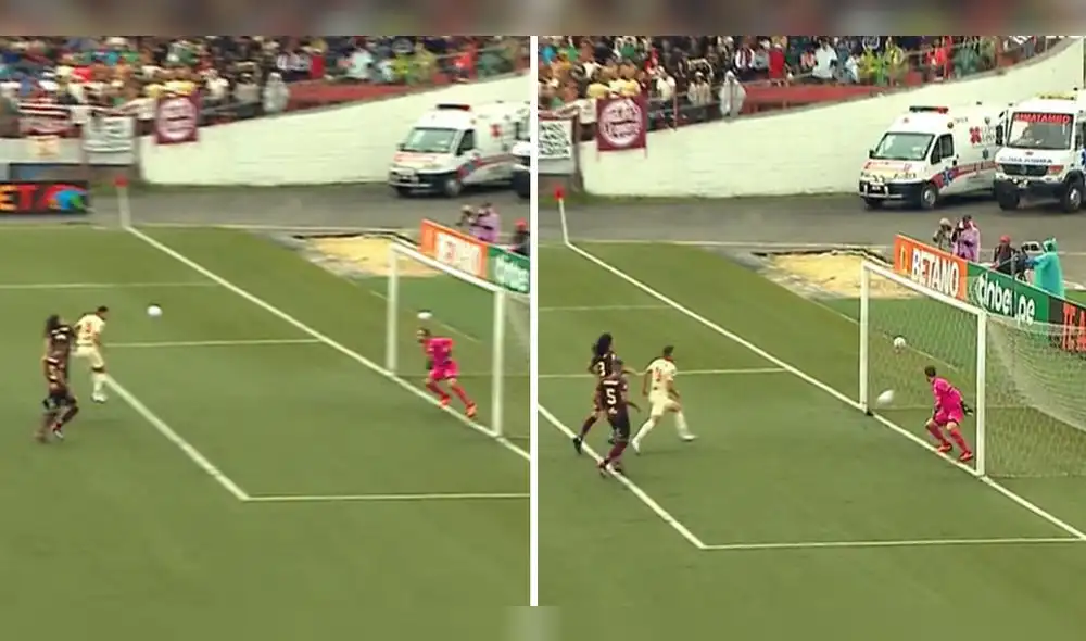 Randazzo cabeceó solo en el área de la U ante la floja marca rival. Foto: captura de Liga 1 Max