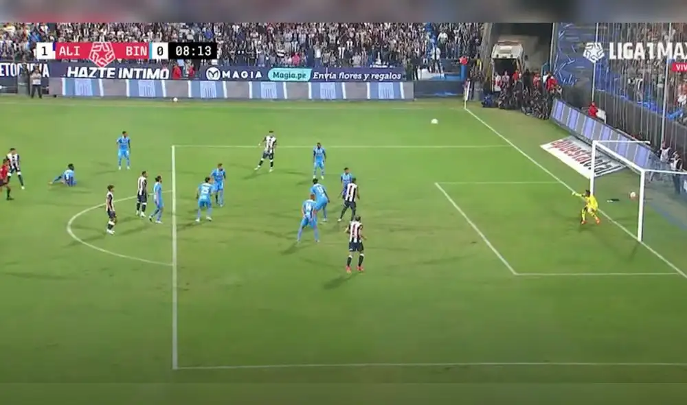 Alianza Lima está ganando 1-0 a Binacional con gol de Jesús Castillo. Foto: captura Liga1Max