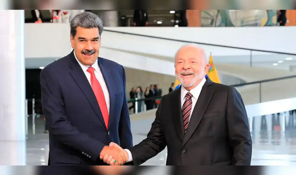 Nicolás Maduro y Lula Da Silva tuvieron su primera reunión bilateral. Foto: Cancillería Venezuela/ Twitter