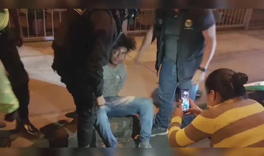 El hombre  fue detenido por los serenos del distrito y llevado a la comisaría Santa Felicia. Foto: captura de Latina Noticas - Video: Latina Noricias