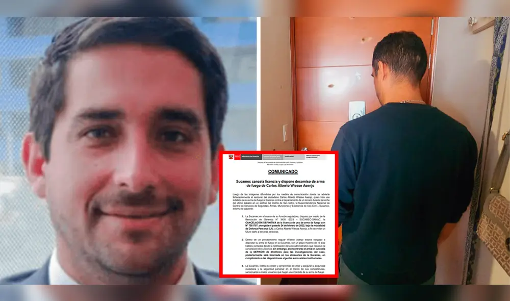 Wiesse obtuvo su licencia para portar arma de fuego el último 24 de febrero. Foto: composición LR/Bárbara Mamani/Sucamec