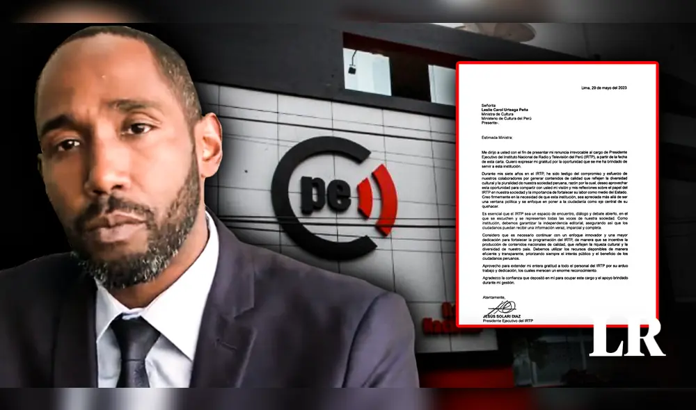 Solari renuncia a la presidencia de IRTP junto a tres miembros del Consejo Directivo. Foto: composición Fabrizio Oviedo/ La República/ TvPerú/ JNE Solari renuncia a la presidencia de IRTP junto a tres miembros del Consejo Directivo. Foto: composición Fabrizio Oviedo/ La República/ TvPerú/ JNE