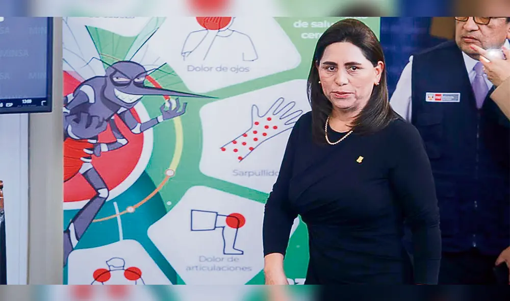 Pedido. Ministra de Salud dijo que el 97% de pacientes de dengue se trató ambulatoriamente. Pidió a las familias no automedicarse. Ayer dio cifras desactualizadas. Foto: Félix Contreras/La República