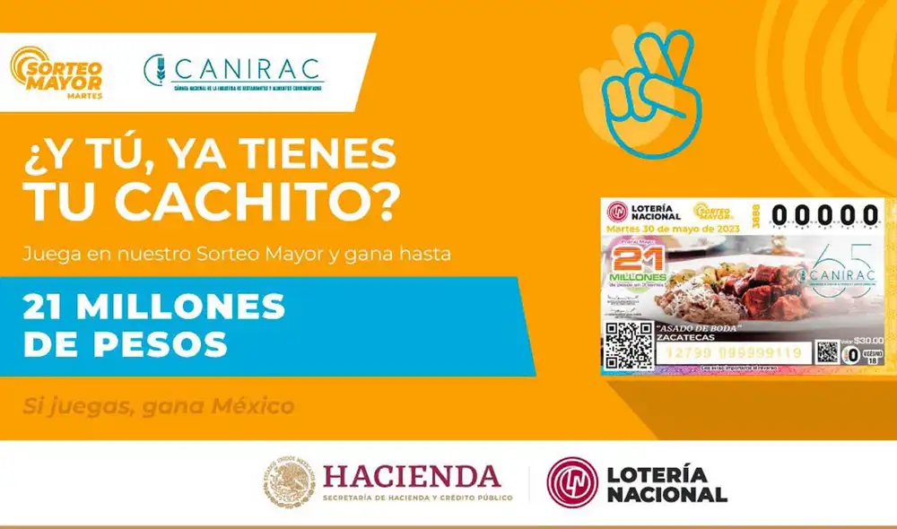 El Sorteo Mayor de México de HOY, 30 de mayo, trae un premio de 21 millones de pesos. Foto: Lotería Nacional