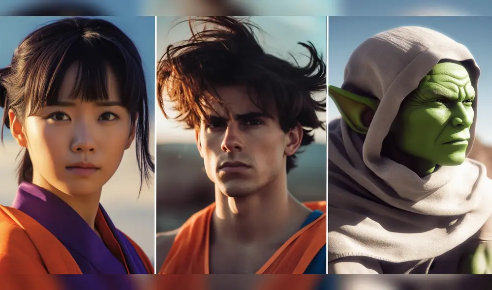 Así lucen los protagonistas de "Dragon ball Z", según IA. Foto: composición LR/Midjourney/Mortecouille92