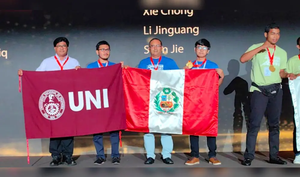 El equipo de la UNI logró el second prize en la competencia de Huawei. Foto: Facebook/UNI El equipo de la UNI logró el second prize en la competencia de Huawei. Foto: Facebook/UNI