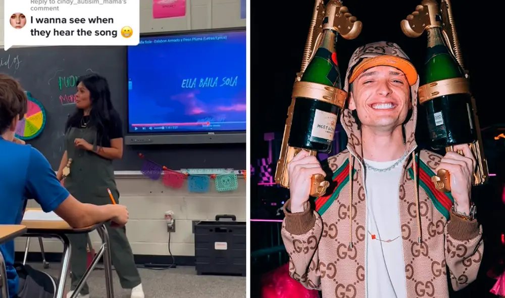 Una maestra en Estados Unidos utilizó una cacnción de Peso Pluma para enseñar a sus alumnos el idioma español. Foto: Composición LR / Foto 1: Captura Tik Tok / Foto 2: Captura Instagram de Peso Pluma Una maestra en Estados Unidos utilizó una cacnción de Peso Pluma para enseñar a sus alumnos el idioma español. Foto: Composición LR / Foto 1: Captura Tik Tok / Foto 2: Captura Instagram de Peso Pluma