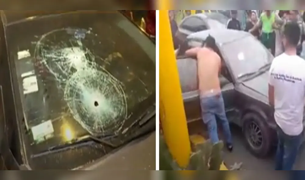 El agraviado Jean Paul López Toro fue llevado a la comisaría de Pamplona I, donde permanece detenido desde ayer en la noche. Foto: composición LR/"América noticias"