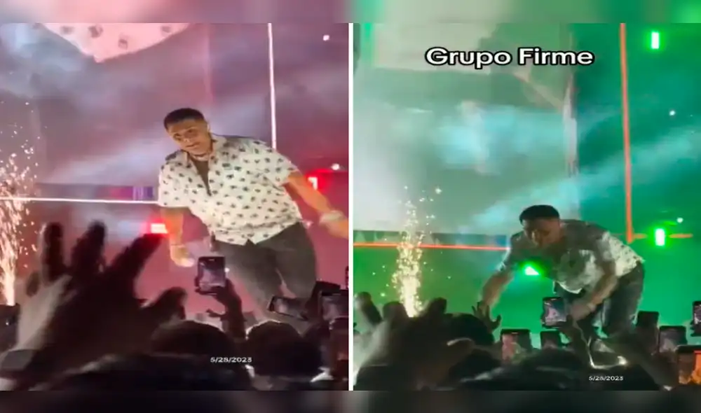 El cantante no imaginó que sus fans no lo atraparan en el aire. Foto: composición de LR/@Suenosfestival/TikTok El cantante no imaginó que sus fans no lo atraparan en el aire. Foto: composición de LR/@Suenosfestival/TikTok