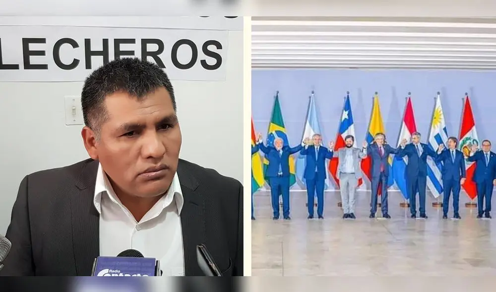 Todos los demás mandatarios se agarraron de las manos. Foto: composición LR Todos los demás mandatarios se agarraron de las manos. Foto: composición LR