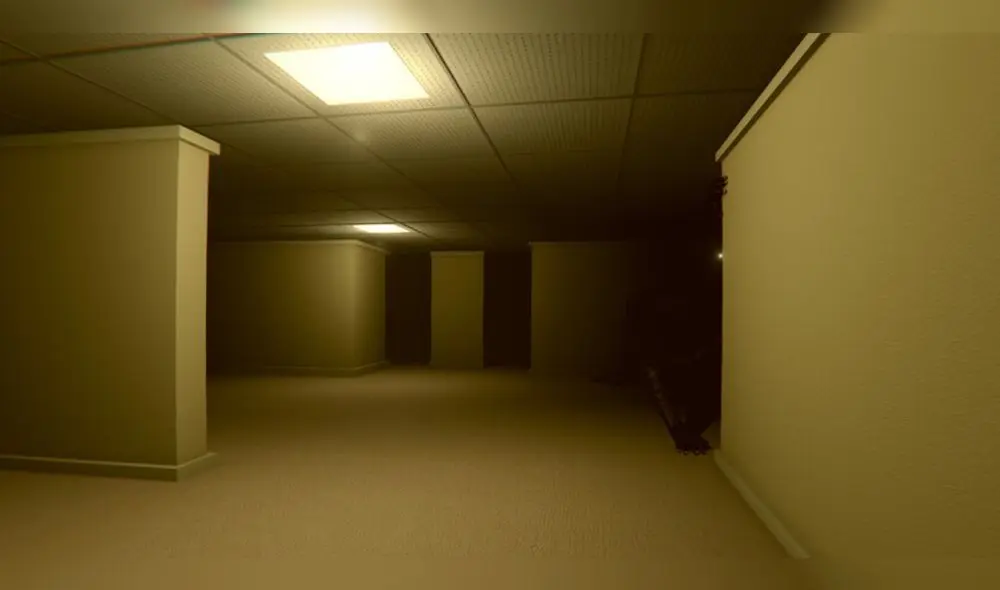 Típicamente, los Backrooms lucen como espacios vacíos y oscuros. Foto: 3D juegos