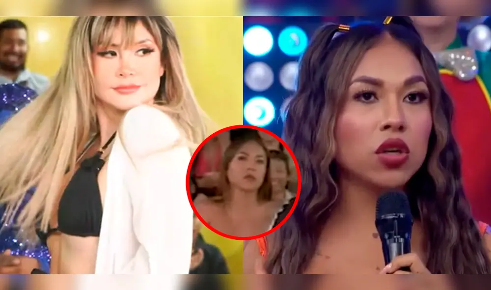 Dayanita y su peculiar reacción ante Claudia Serpa. Foto: composición LR/captura de TikTok/América TV