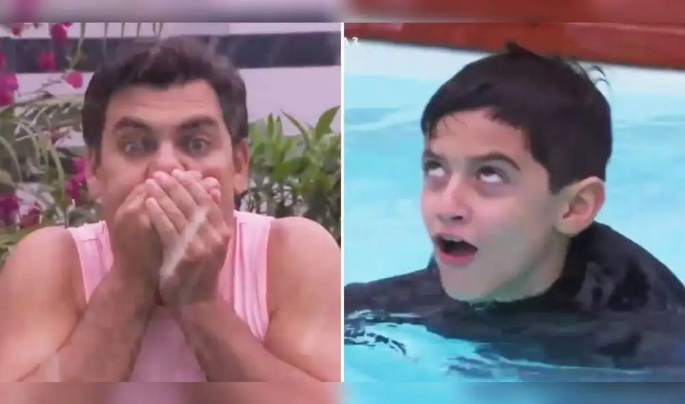 Mike intentó advertir a Macarena, pero Richard Jr. no aguantó las ganas de ir al baño en "Al fondo hay sitio". Foto: composición LR/América TV