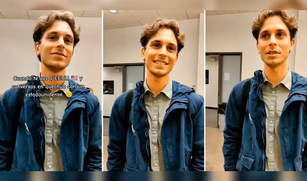 El muchacho mantuvo una conversación en quechua con la ciudadana peruana. Foto: composición LR/capturas de TikTok/@Diloenquechua