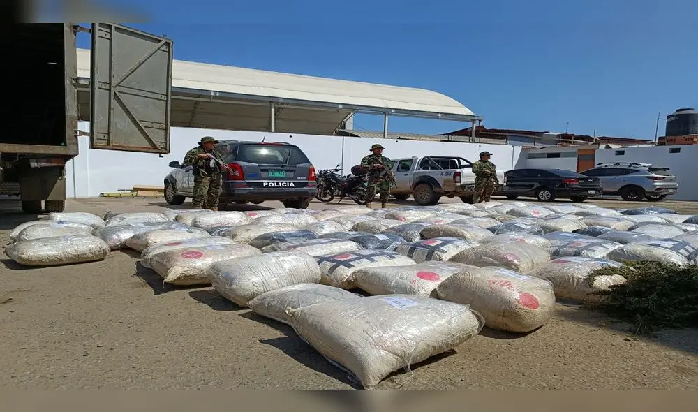 En varios caseríos del distrito de Cochorcos se incautó marihuana. Sergio Verde- URPI/LR
