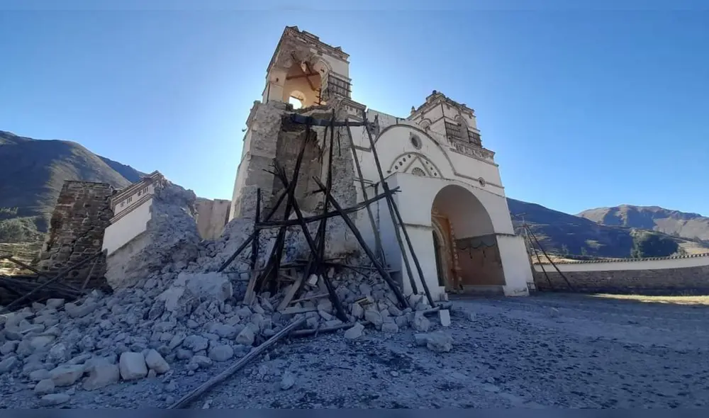 Daños. Sismo ocurrido el viernes afectó vías en el Colca. Foto: Jhon Vizcarra