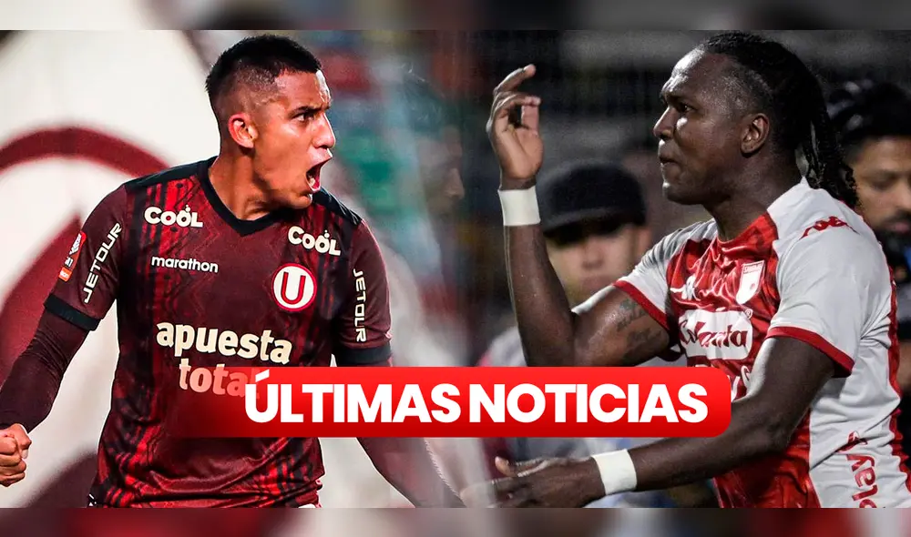 Universitario y Santa Fe se ubican en el segundo y tercer lugar del grupo G de la Conmebol Sudamericana, respectivamente. Foto: composición LR/Universitario/AFP