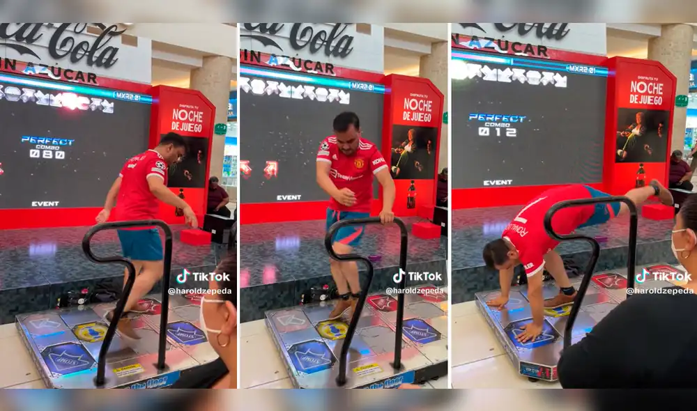Dance Revolution, el videojuego que todo adolescente quiso probar y un hombre logró salir airoso. Foto: composición LR/TikTok/@Haroldzepeda Dance Revolution, el videojuego que todo adolescente quiso probar y un hombre logró salir airoso. Foto: composición LR/TikTok/@Haroldzepeda