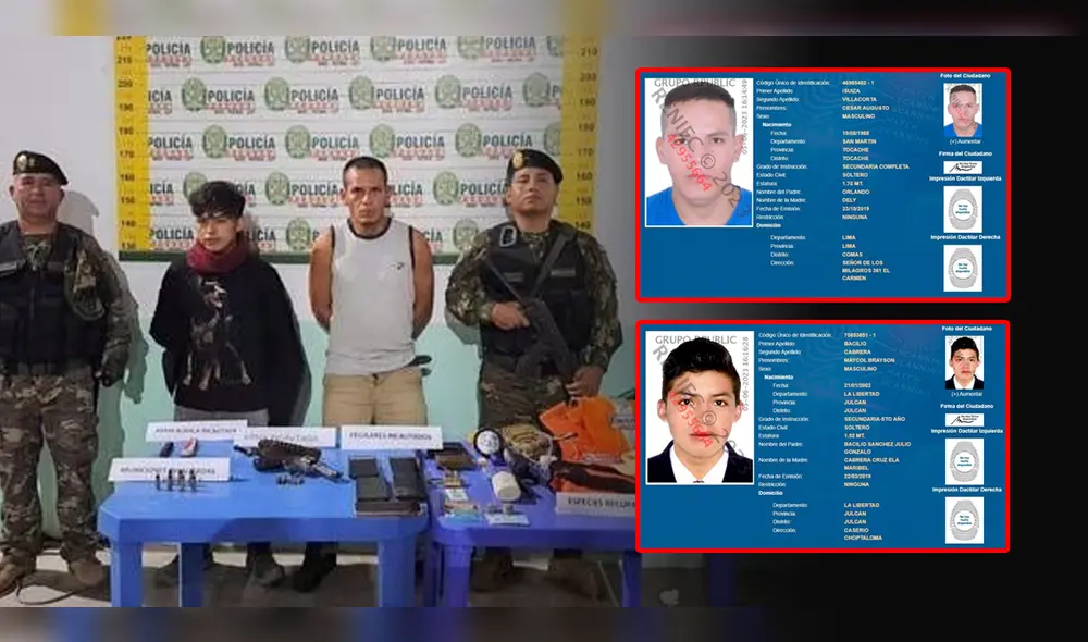 La Policía capturó a los sujetos a quienes el Poder Judicial dictó prisión preventiva, pero ahora están prófugos. Foto: composición de Fabrizio Oviedo/La República/PNP La Policía capturó a los sujetos a quienes el Poder Judicial dictó prisión preventiva, pero ahora están prófugos. Foto: composición de Fabrizio Oviedo/La República/PNP