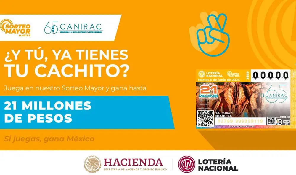 El Sorteo Mayor de México de HOY, 6 de junio, trae un premio de 21 millones de pesos. Foto: Lotería Nacional