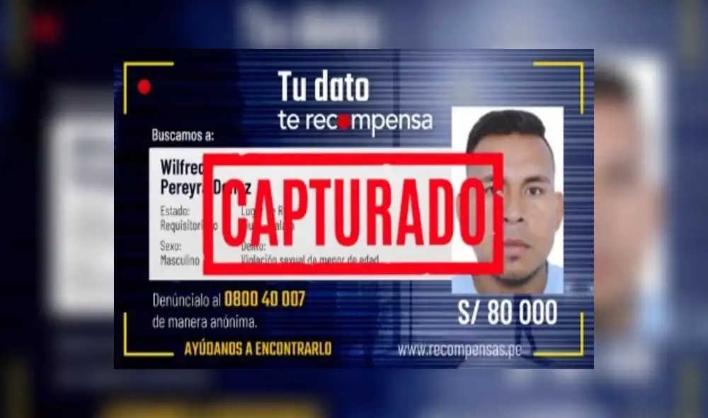 El sujeto se encontraba en la lista de los más buscados por la Policía. Foto: PNP El sujeto se encontraba en la lista de los más buscados por la Policía. Foto: PNP