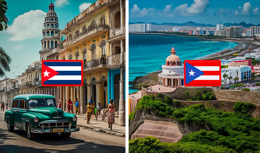 Cuba y Puerto rico tienen banderas muy idénticas. Foto: composición LR/Leonardo IA/PNG Egg