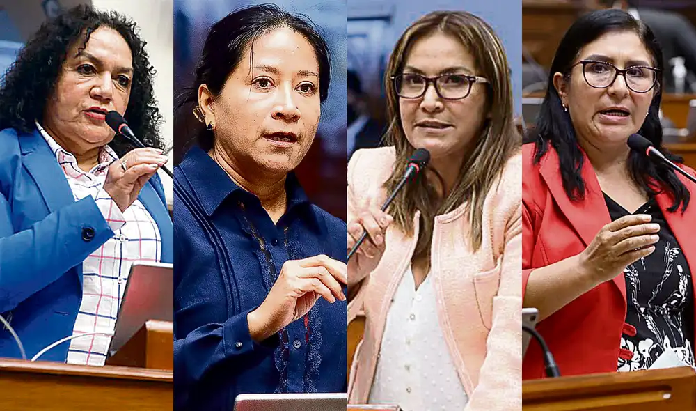 Investigadas. Congresistas María Acuña, Rosio Torres, Magaly Ruiz y Katy Ugarte. Foto: composiciónLR/difusión