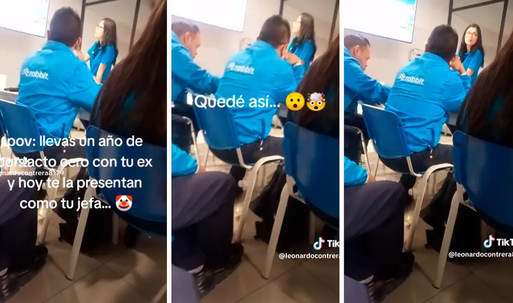 En plena reunión de trabajo, se enteró de que su expareja ahora sería su jefa. Foto: composición LR/capturas de TikTok/@LeonardoContrera8179