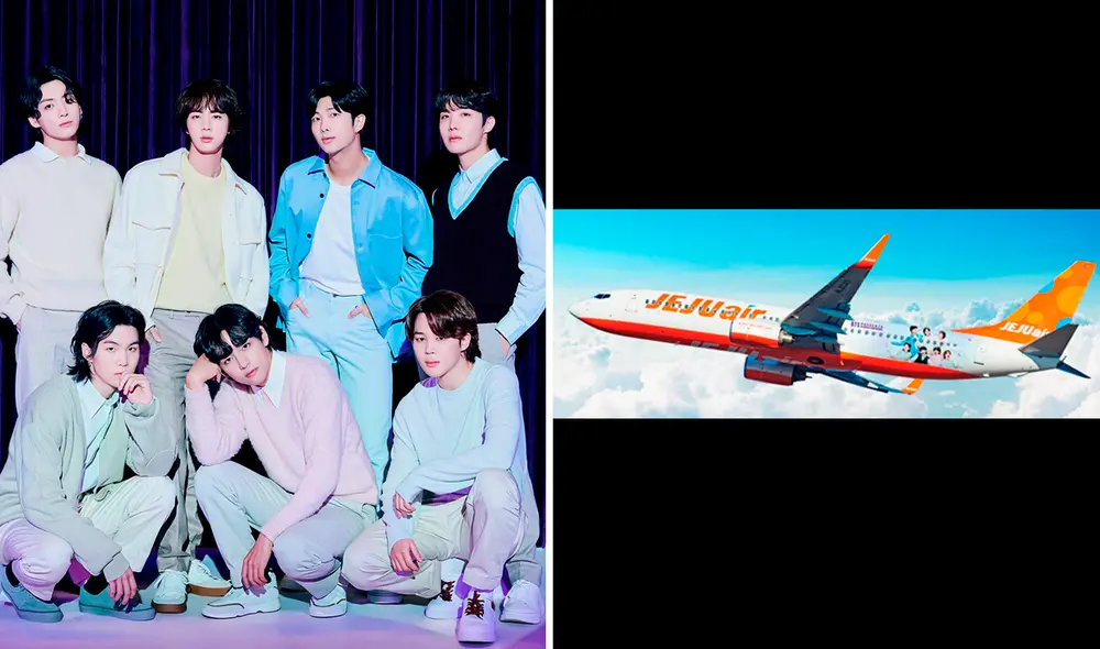 BTS tendrá una flota de aviones por su décimo aniversario. Foto: composición LR/BIGHIT/Jeju Airlines
