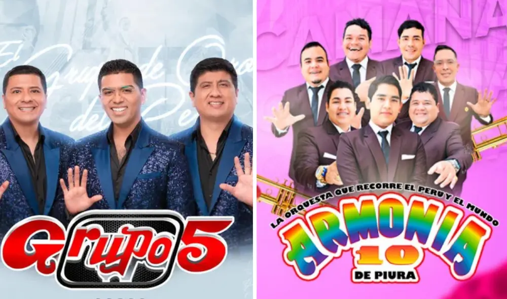 IA dio a conocer el nombre del grupo de cumbia peruano más popular de la historia, según ChatGPT. Foto: composición LR/Instagram/Grupo 5/Corazón Serrano