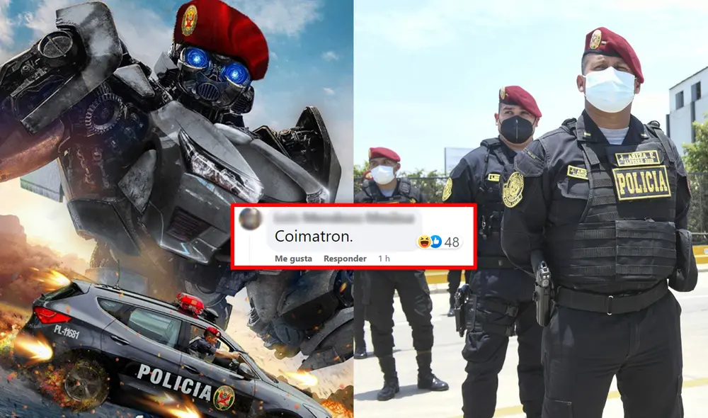 Imagen alusiva a Transformers generó divertidos comentarios en Facebook. Foto: composición Jazmín Ceras-LR/ PNP