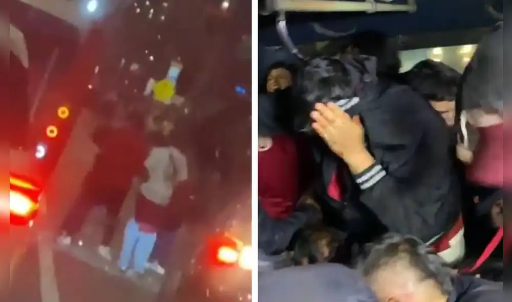 Hinchas de Universitario fueron agredidos cuando iban al Campín de Bogotá. Foto: composición LR/Twitter