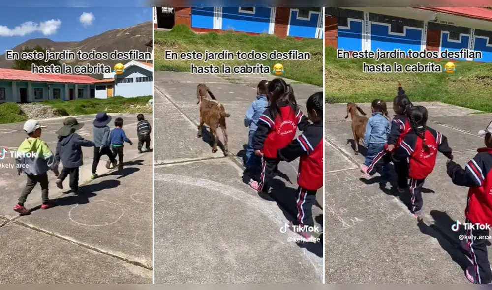 Niños causan ternura al desfilar con su cabrita. Foto: composición LR/@kely.arce - Video: @kely.arce Niños causan ternura al desfilar con su cabrita. Foto: composición LR/@kely.arce - Video: @kely.arce