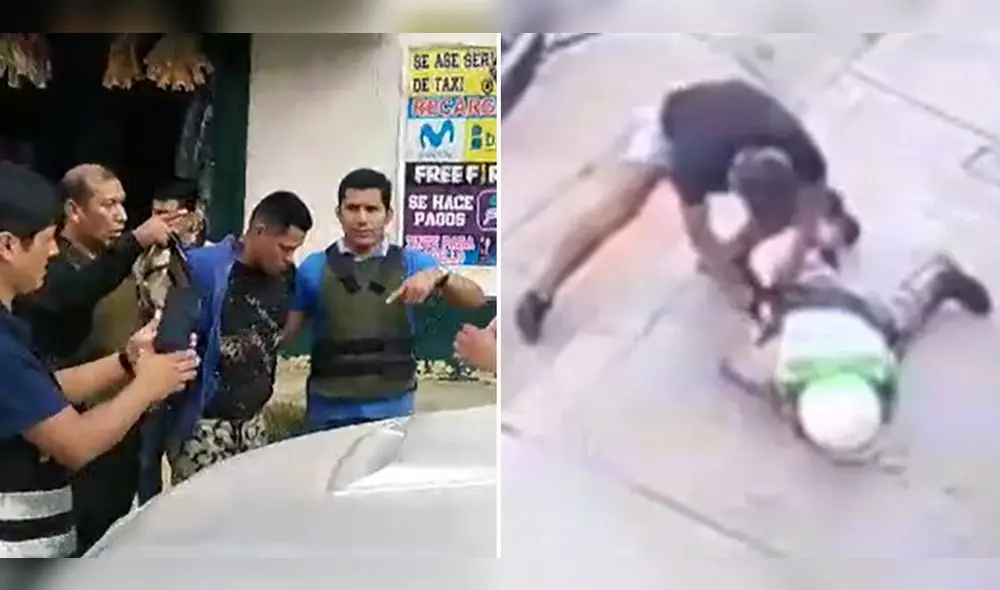 El ataque quedó registrado en las imágenes de una cámara de seguridad. Foto: composición LR/PNP El ataque quedó registrado en las imágenes de una cámara de seguridad. Foto: composición LR/PNP