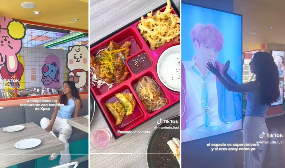 En este restaurant coreano podrás comer deliciosos rolls de sushi escuchando a las bandas más famosas de k-pop. Foto: Composición La República/ interlude.luci/Tik Tok