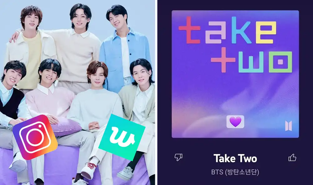 Los integrantes de BTS sorprendieron al fandom ARMY con mensajes en sus redes sociales por el estreno de "Take two". Foto: composición LR/BIGHIT/Instagram