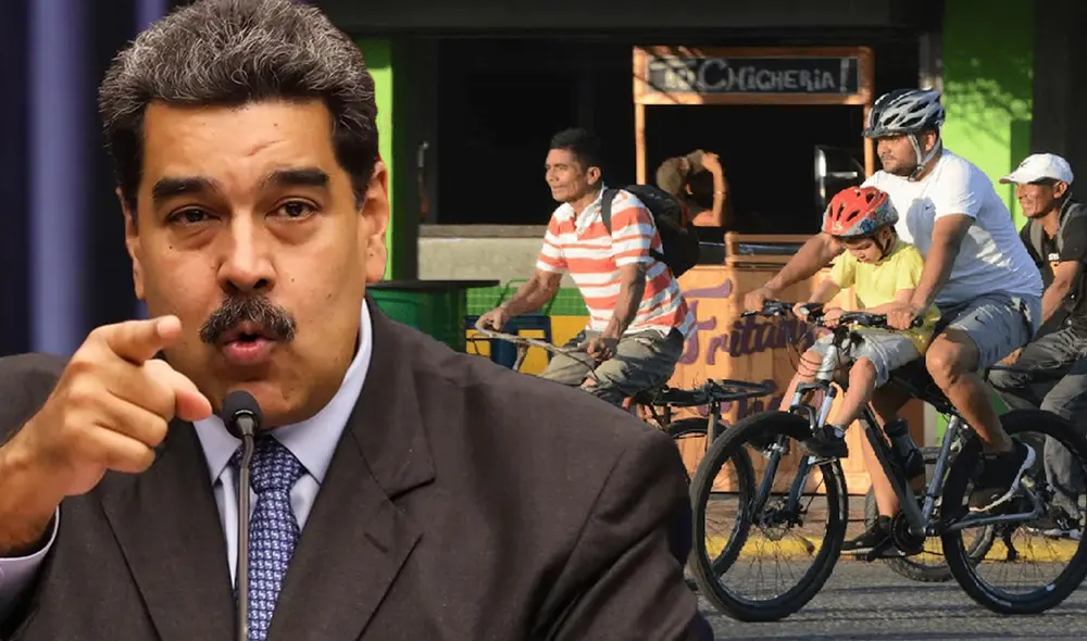 Nicolás Maduro fue relacionado con un supuesto anuncio que promueve el uso de bicicletas, ¿es cierto? Foto: composición LR/La Nación/Infobae Nicolás Maduro fue relacionado con un supuesto anuncio que promueve el uso de bicicletas, ¿es cierto? Foto: composición LR/La Nación/Infobae