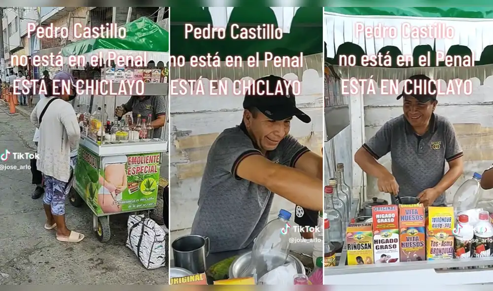 Vendedor de emoliente sorprende con su parecido a Pedro Castillo. Foto: composición LR/@jose_arlo - Video: @jose_arlo