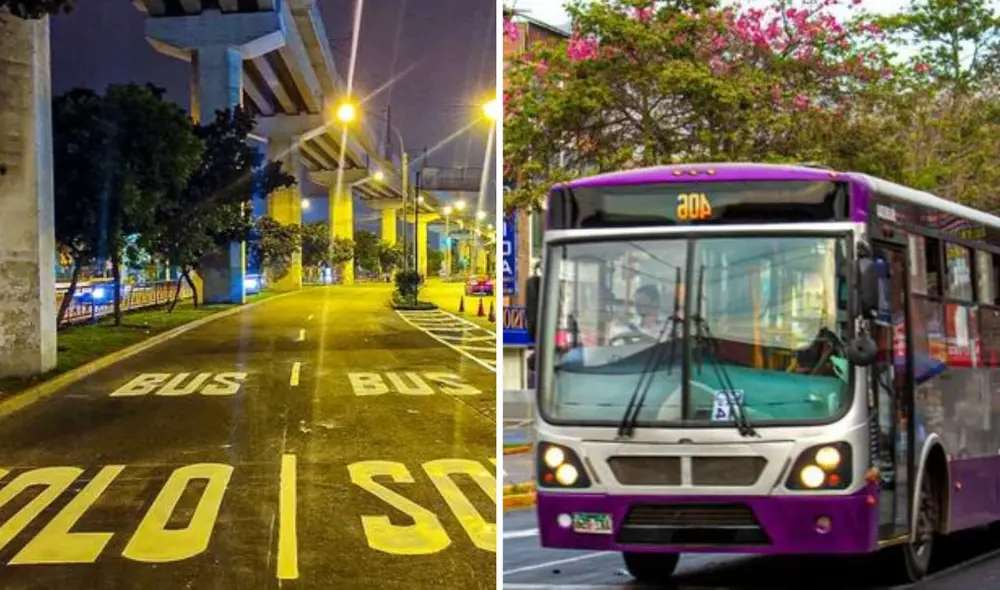 Los carriles exclusivos “Solo bus” se encuentran a lo largo de los 7.2 km de las vías principales de SJL. Foto: ATU/difusión/composición LR