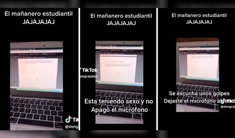 Alumnos se ríen de bochornoso suceso que se registró durante clases virtuales. Foto: composición LR/ TikTok / @dongrajales Alumnos se ríen de bochornoso suceso que se registró durante clases virtuales. Foto: composición LR/ TikTok / @dongrajales