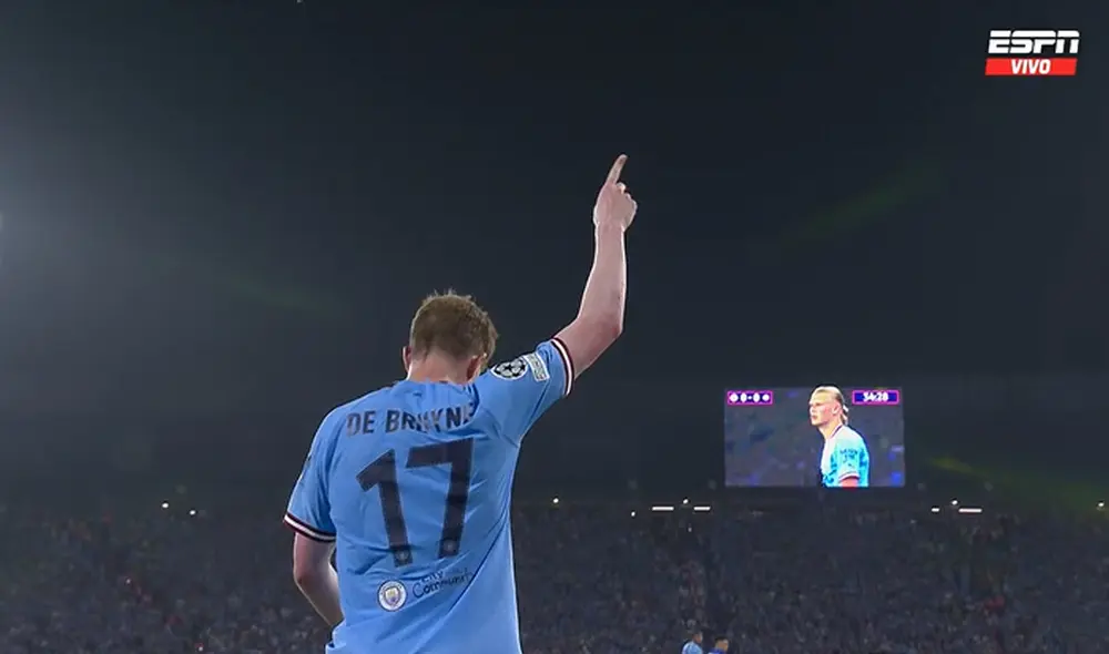 Se acabó la final para Kevin de Bruyne en la Champions League. Foto: captura ESPN / Video: ESPN Se acabó la final para Kevin de Bruyne en la Champions League. Foto: captura ESPN / Video: ESPN